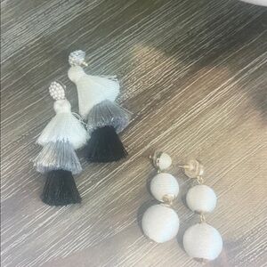BaubleBar Black and White Tassel Earrings